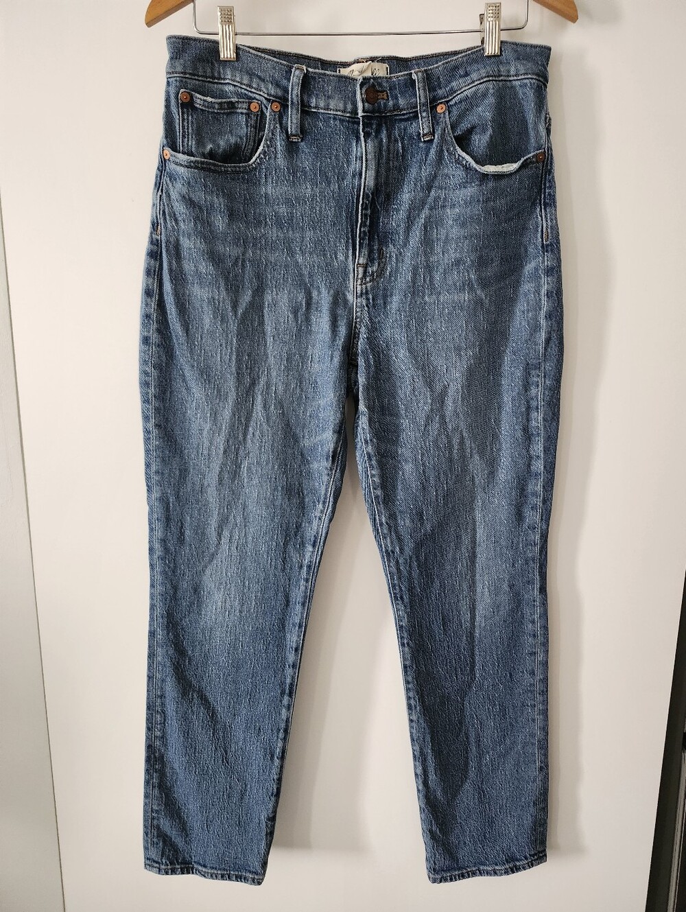 MADEWELL The High Rise Slim Boy Jeans Sz 28 Slim Fit Medium Washed Blue Casual